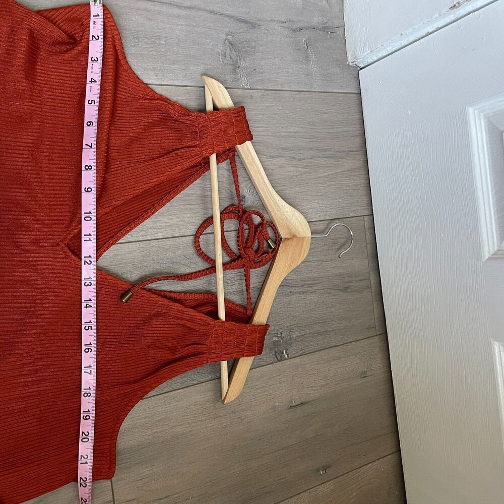 Rust Sleeveless Ruffle Hem Top - Picture 3 of 6